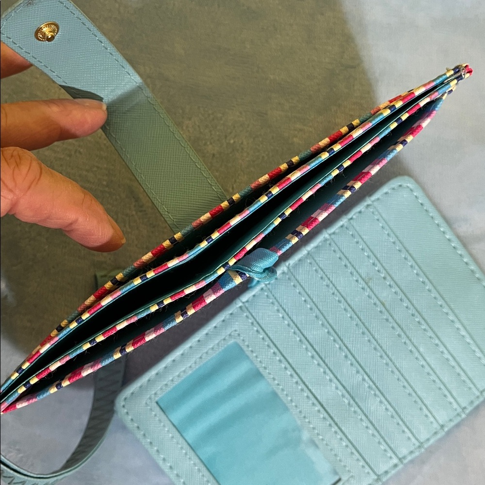 BE FREE Striped Wristlet Wallet – Multicolor with Blue Attached Card Holder - Picture 9 of 14